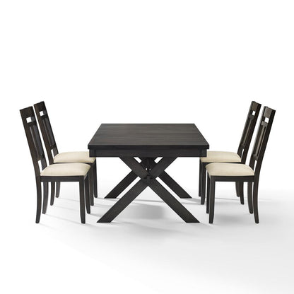 Hayden 5-Piece Dining Table Set For 4 - Table & 4 Slat Back Chairs