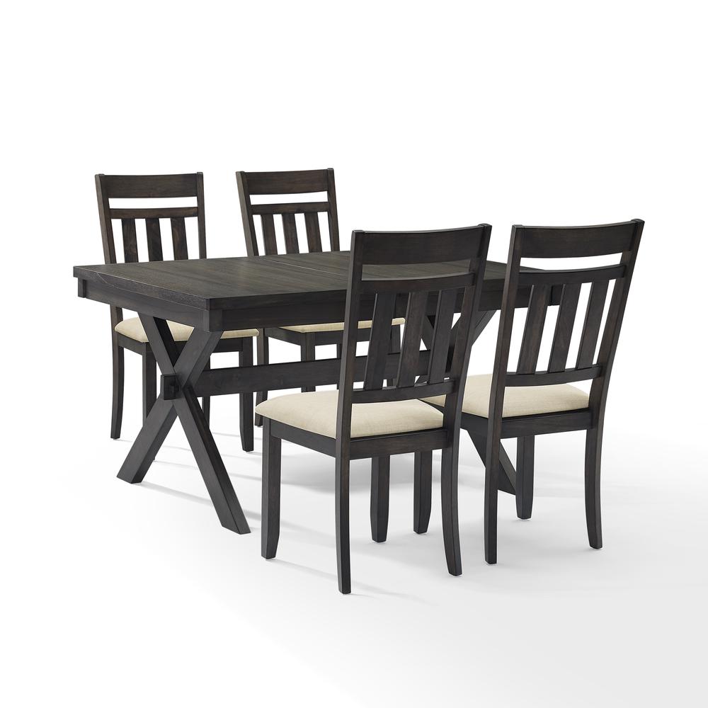 Hayden 5-Piece Dining Table Set For 4 - Table & 4 Slat Back Chairs