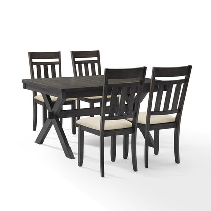 Hayden 5-Piece Dining Table Set For 4 - Table & 4 Slat Back Chairs