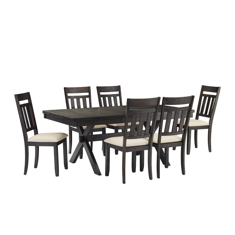 Hayden 7-Piece Dining Table Set For 6 - Table & 6 Slat Back Chairs