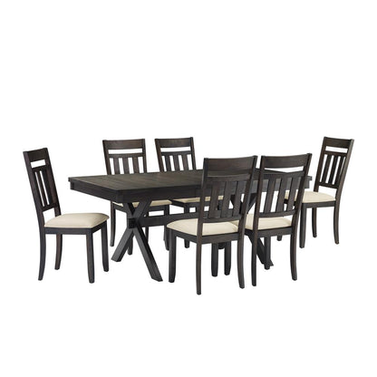 Hayden 7-Piece Dining Table Set For 6 - Table & 6 Slat Back Chairs