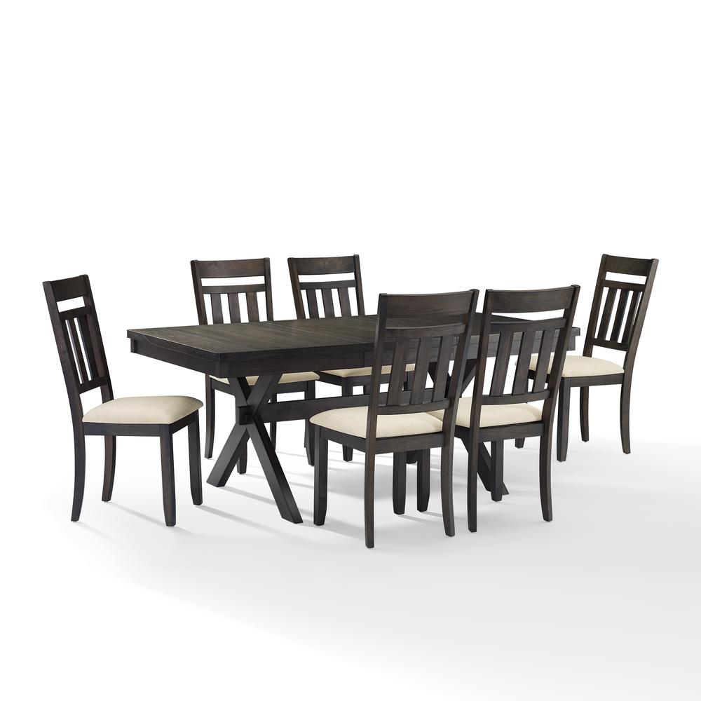 Hayden 7-Piece Dining Table Set For 6 - Table & 6 Slat Back Chairs