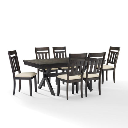 Hayden 7-Piece Dining Table Set For 6 - Table & 6 Slat Back Chairs
