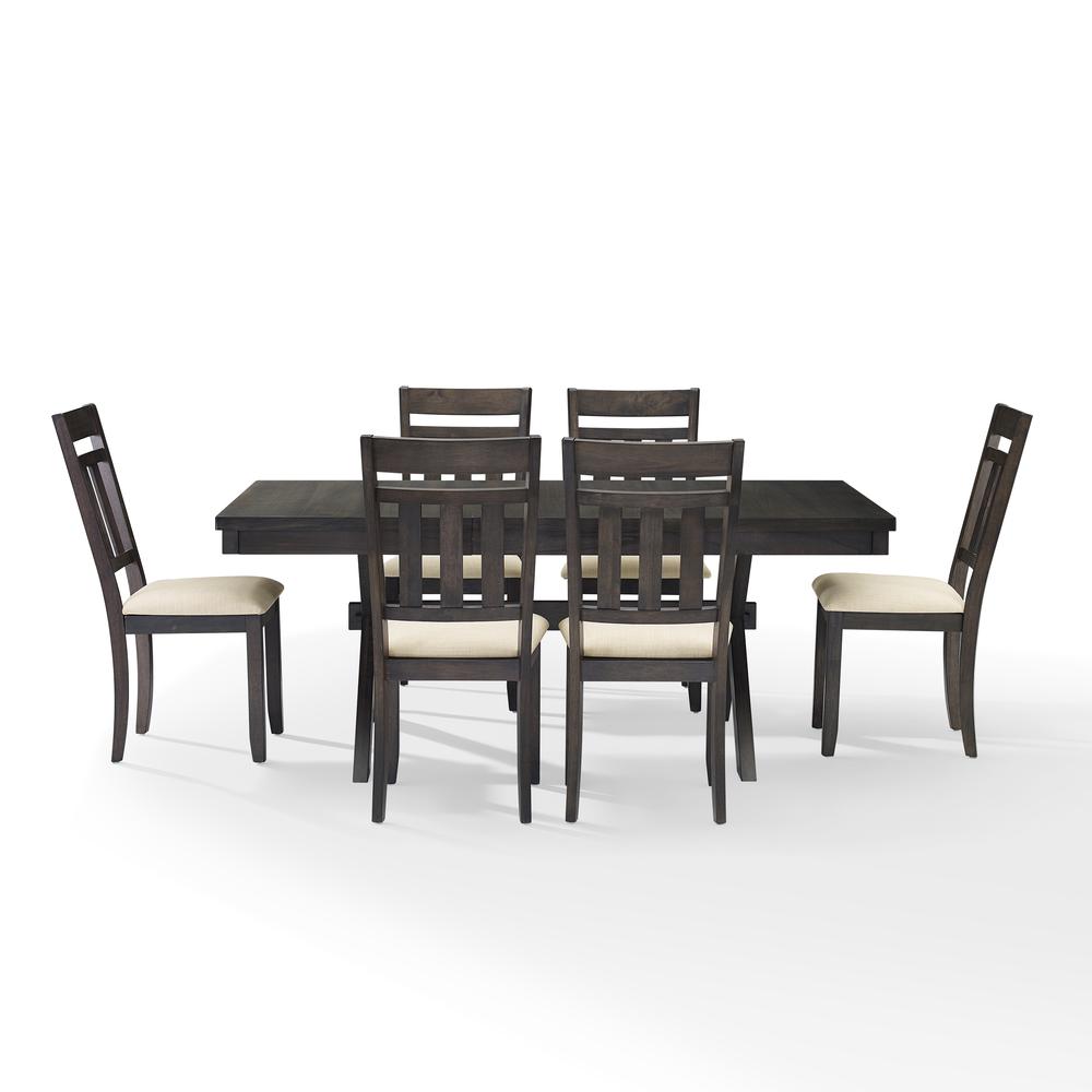 Hayden 7-Piece Dining Table Set For 6 - Table & 6 Slat Back Chairs