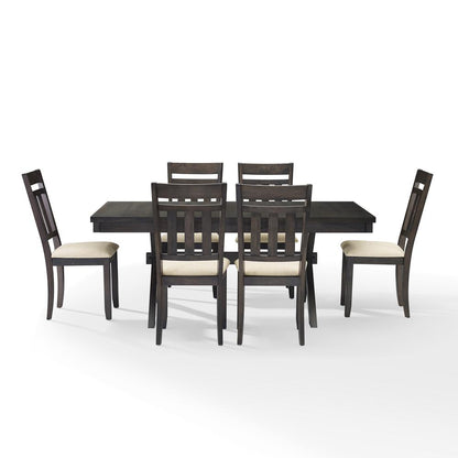 Hayden 7-Piece Dining Table Set For 6 - Table & 6 Slat Back Chairs