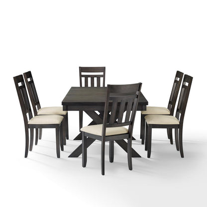 Hayden 7-Piece Dining Table Set For 6 - Table & 6 Slat Back Chairs
