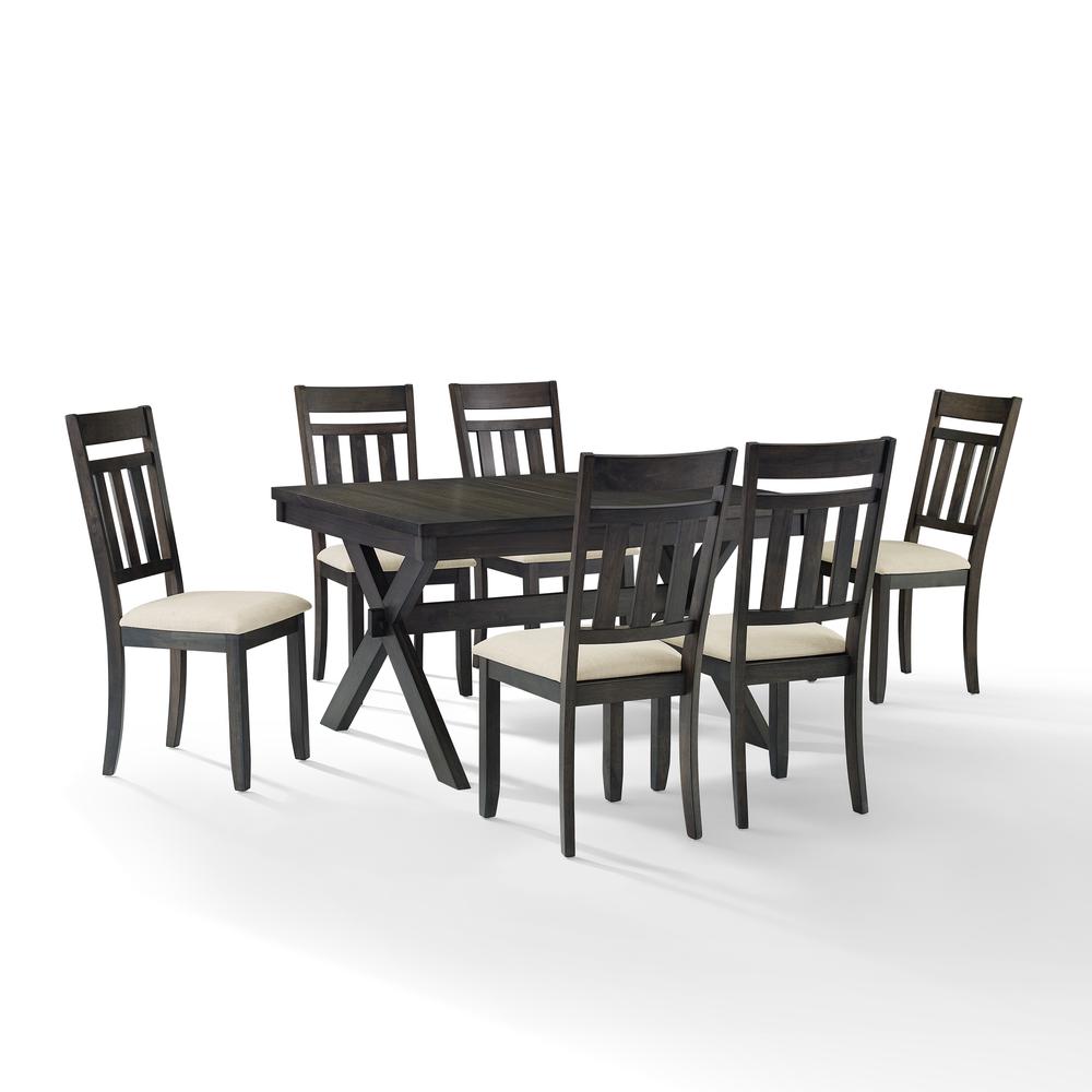 Hayden 7-Piece Dining Table Set For 6 - Table & 6 Slat Back Chairs