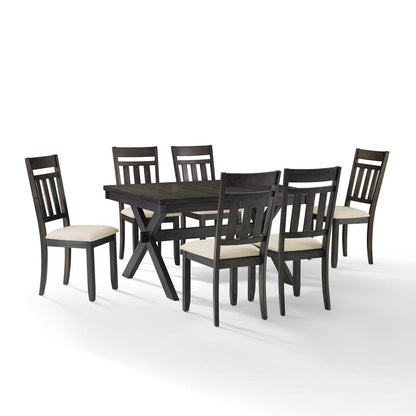 Hayden 7-Piece Dining Table Set For 6 - Table & 6 Slat Back Chairs