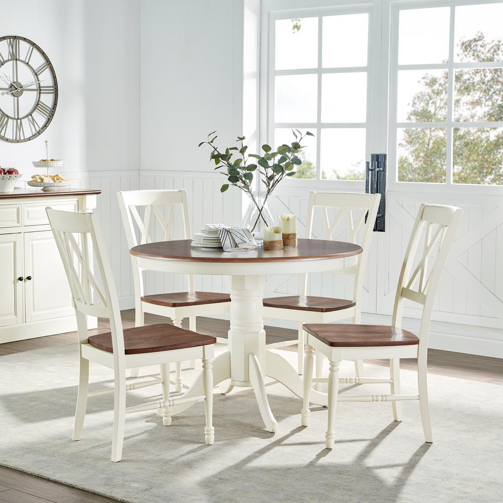 Shelby 5-Piece Round Dining Table Set For 4 - Table & 4 Chairs