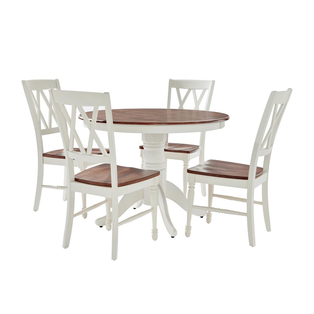 Shelby 5-Piece Round Dining Table Set For 4 - Table & 4 Chairs