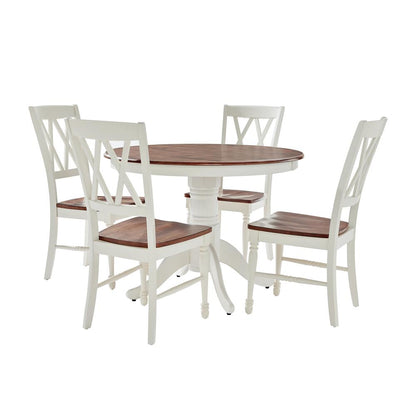 Shelby 5-Piece Round Dining Table Set For 4 - Table & 4 Chairs