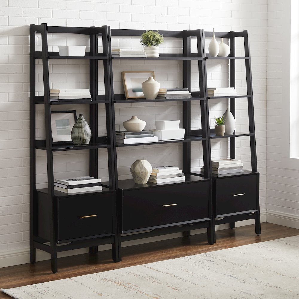 Landon 3-Piece Etagere Bookcase Set - Large Etagere & 2 Small Etageres