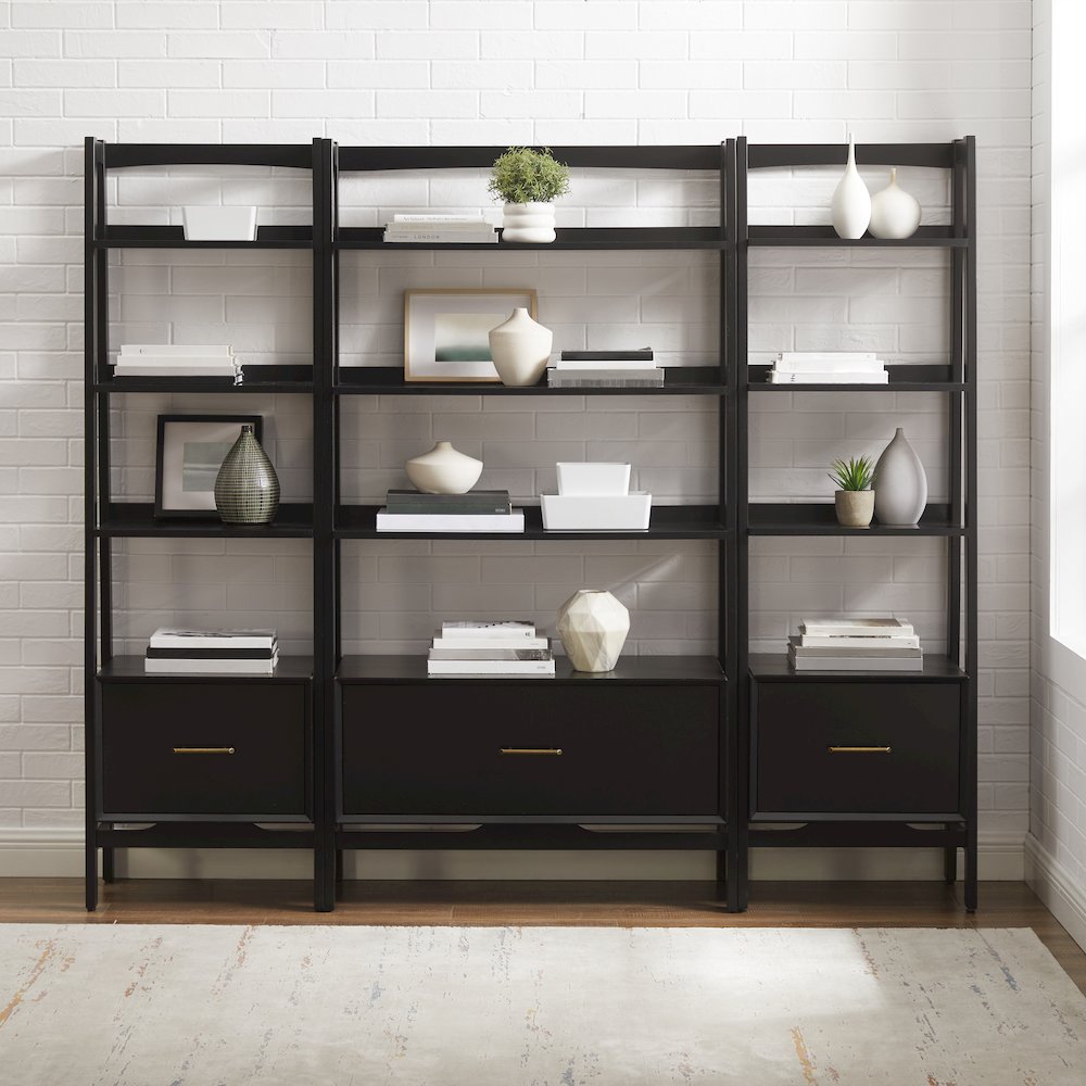 Landon 3-Piece Etagere Bookcase Set - Large Etagere & 2 Small Etageres