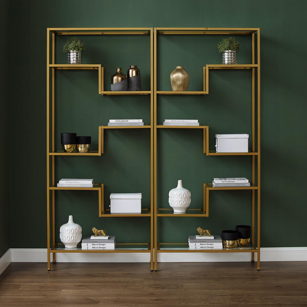 Sloane 2-Piece Etagere Bookcase Set - 2 Etageres
