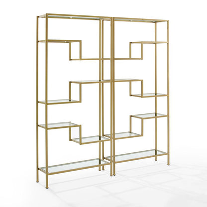 Sloane 2-Piece Etagere Bookcase Set - 2 Etageres