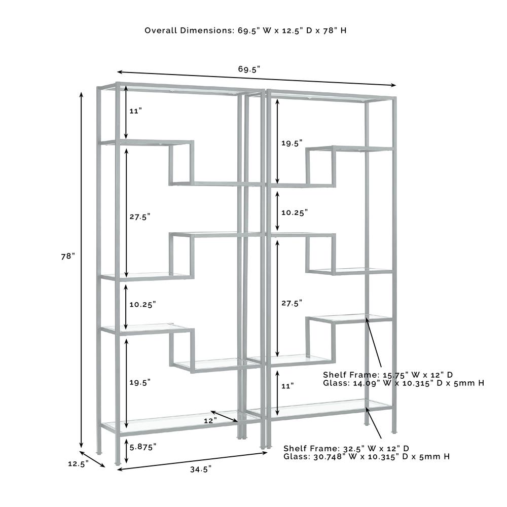 Sloane 2-Piece Etagere Bookcase Set - 2 Etageres