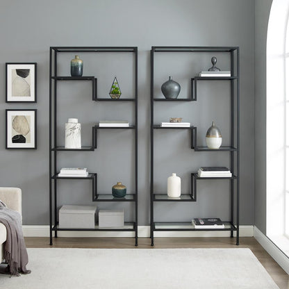 Sloane 2-Piece Etagere Bookcase Set - 2 Etageres