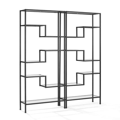 Sloane 2-Piece Etagere Bookcase Set - 2 Etageres
