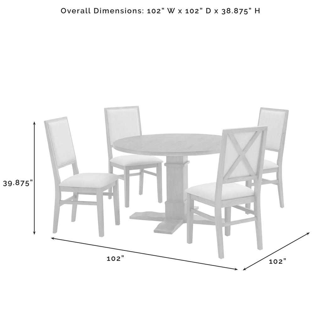 Joanna 5-Piece Round Dining Table Set For 4 - Round Table & 4 Back Chairs