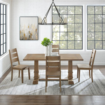 Joanna 5-Piece Dining Table Set For 4 - Table & 4 Ladder-Back Chairs