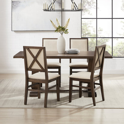 Joanna 5-Piece Dining Table Set For 4 - Table & 4 Upholstered Back Chairs