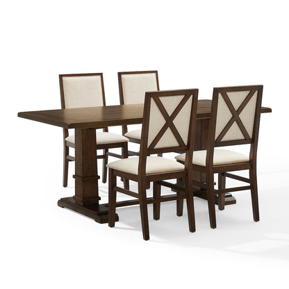 Joanna 5-Piece Dining Table Set For 4 - Table & 4 Upholstered Back Chairs