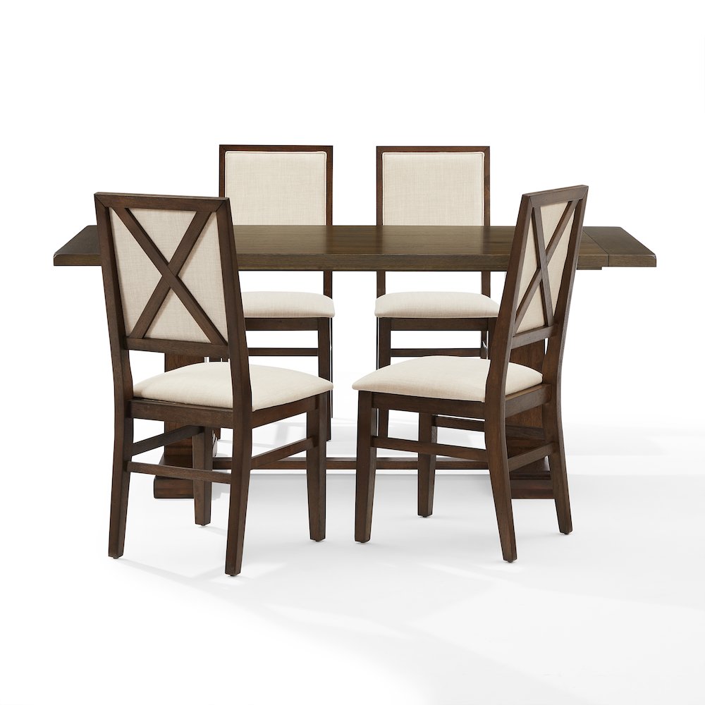 Joanna 5-Piece Dining Table Set For 4 - Table & 4 Upholstered Back Chairs