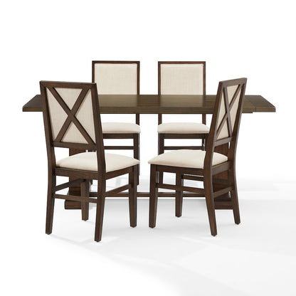 Joanna 5-Piece Dining Table Set For 4 - Table & 4 Upholstered Back Chairs