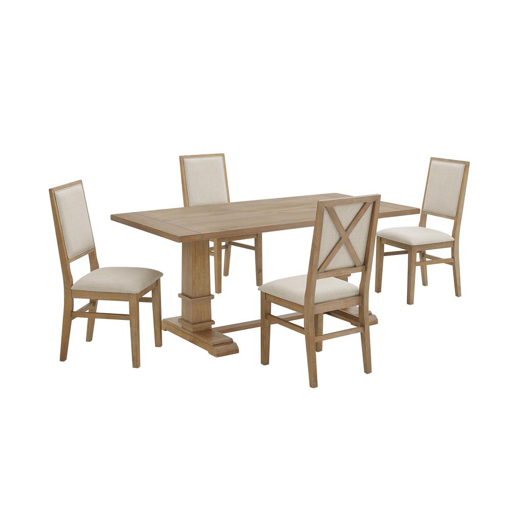 Joanna 5-Piece Dining Table Set For 4 - Table & 4 Upholstered Back Chairs