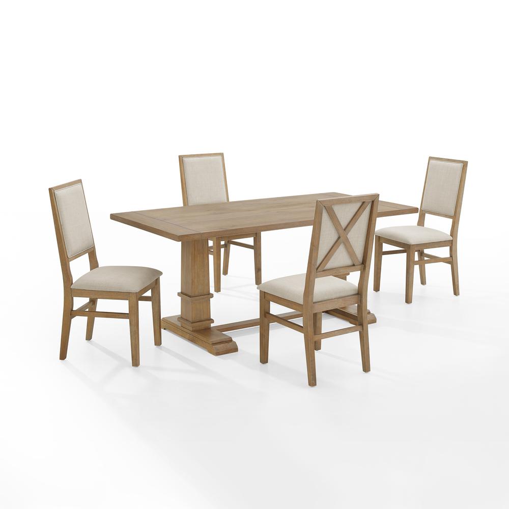 Joanna 5-Piece Dining Table Set For 4 - Table & 4 Upholstered Back Chairs
