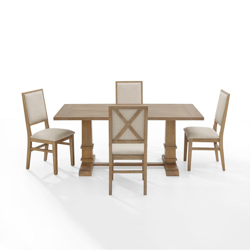 Joanna 5-Piece Dining Table Set For 4 - Table & 4 Upholstered Back Chairs