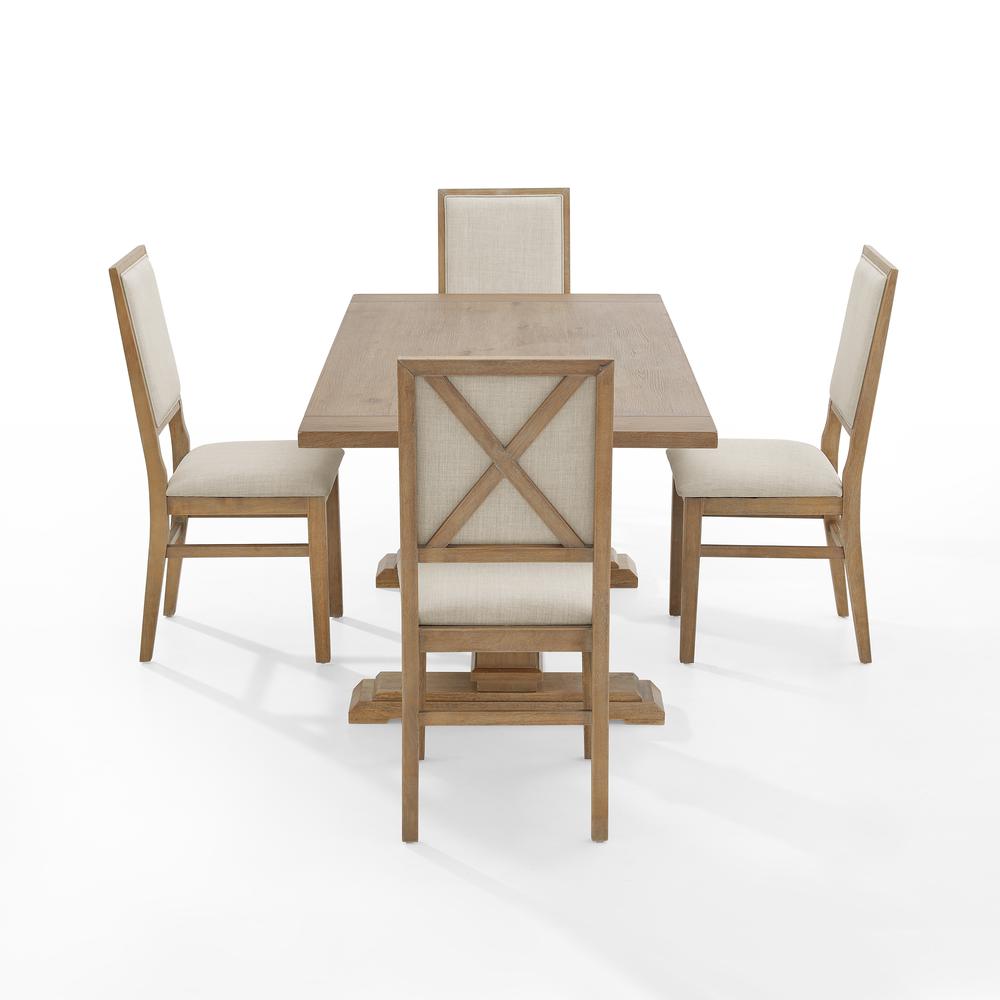 Joanna 5-Piece Dining Table Set For 4 - Table & 4 Upholstered Back Chairs