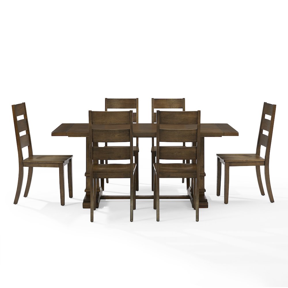 Joanna 7-Piece Dining Table Set For 6 - Table & 6 Ladder-Back Chairs