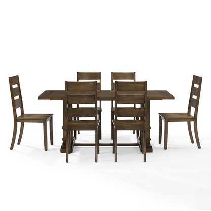 Joanna 7-Piece Dining Table Set For 6 - Table & 6 Ladder-Back Chairs