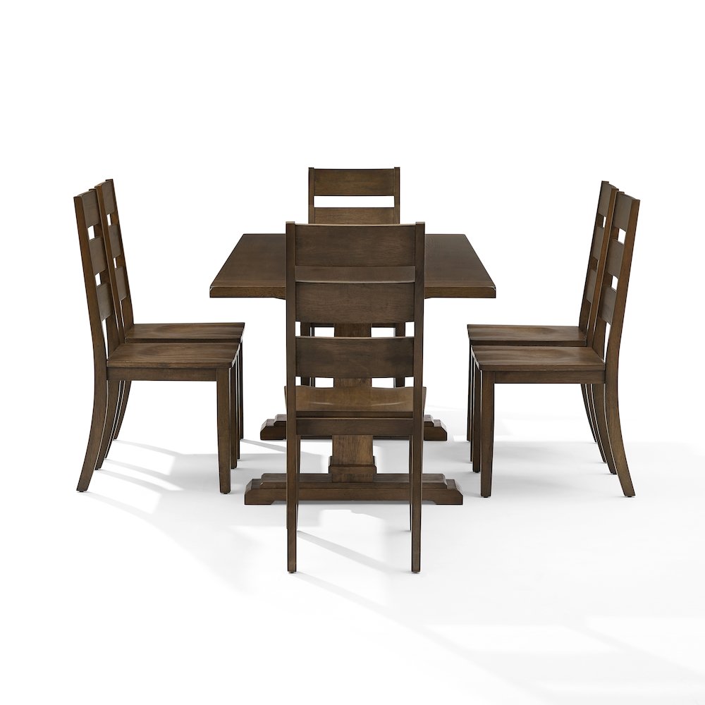 Joanna 7-Piece Dining Table Set For 6 - Table & 6 Ladder-Back Chairs