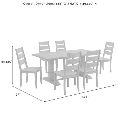 Joanna 7-Piece Dining Table Set For 6 - Table & 6 Ladder-Back Chairs