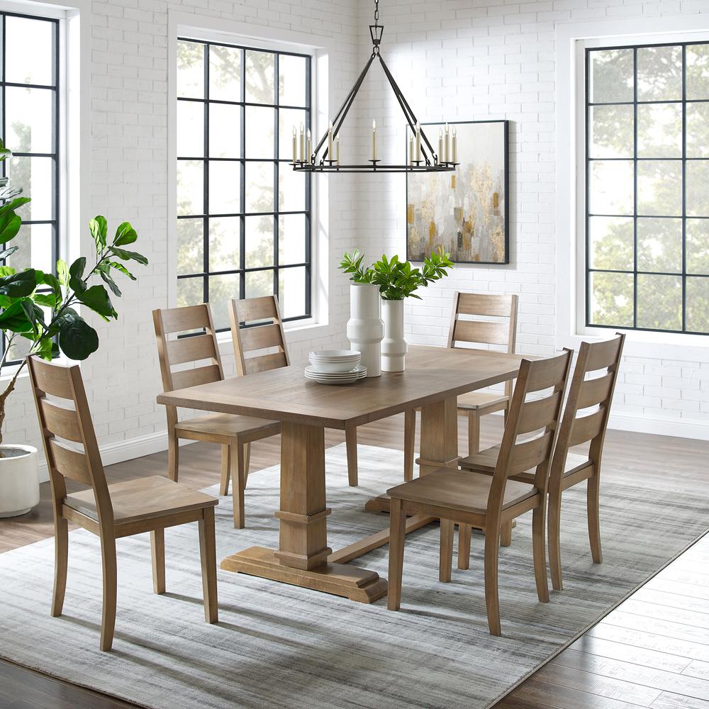 Joanna 7-Piece Dining Table Set For 6 - Table & 6 Ladder-Back Chairs