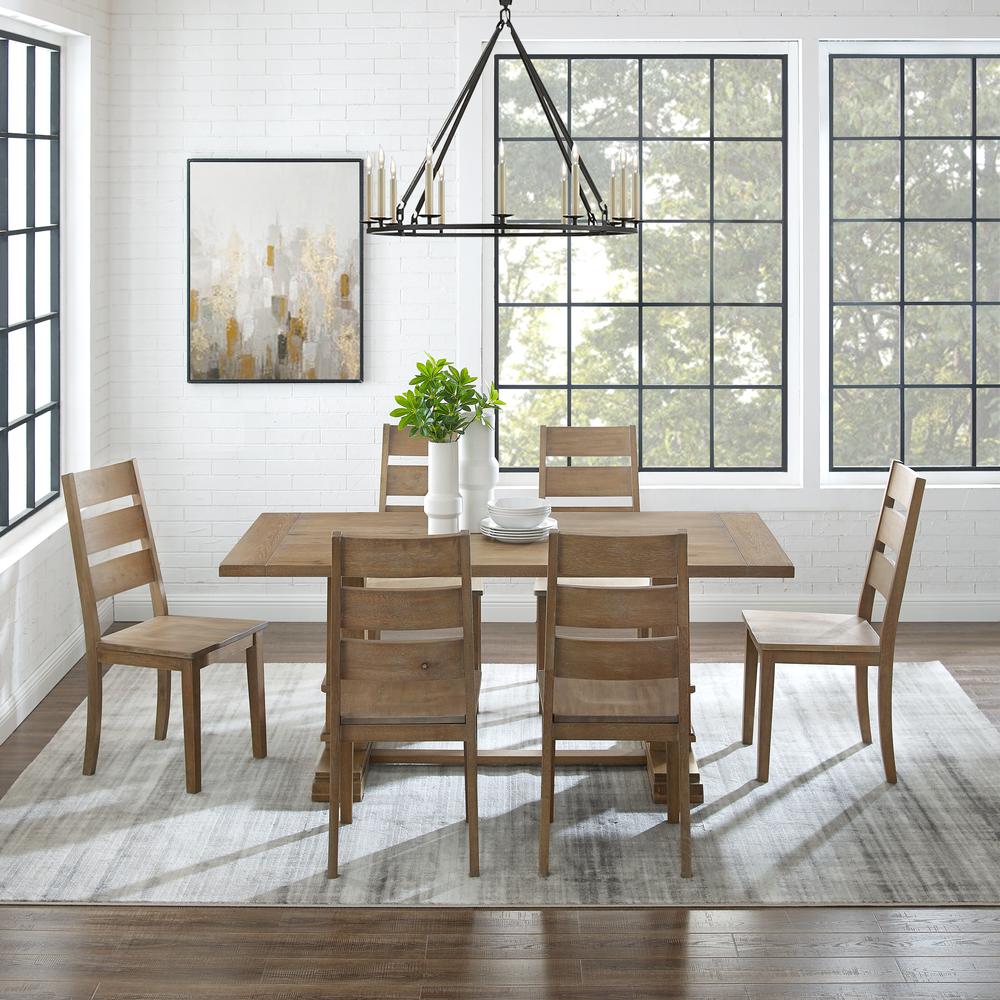 Joanna 7-Piece Dining Table Set For 6 - Table & 6 Ladder-Back Chairs