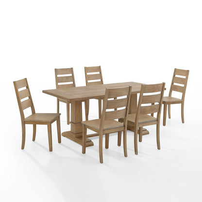 Joanna 7-Piece Dining Table Set For 6 - Table & 6 Ladder-Back Chairs