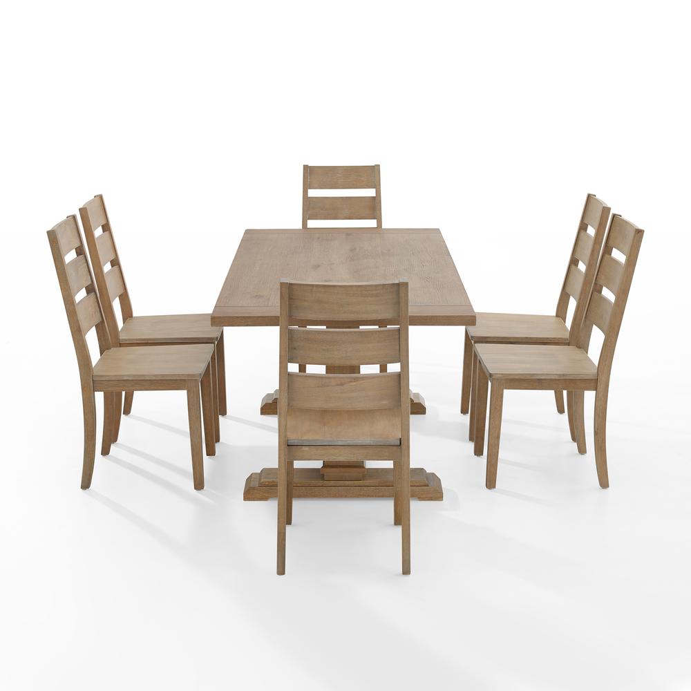 Joanna 7-Piece Dining Table Set For 6 - Table & 6 Ladder-Back Chairs
