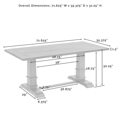 Joanna 7-Piece Dining Table Set For 6 - Table & 6 Ladder-Back Chairs