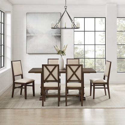 Joanna 7-Piece Dining Table Set For 6 - Table & 6 Upholstered Back Chairs