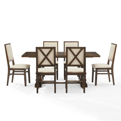 Joanna 7-Piece Dining Table Set For 6 - Table & 6 Upholstered Back Chairs