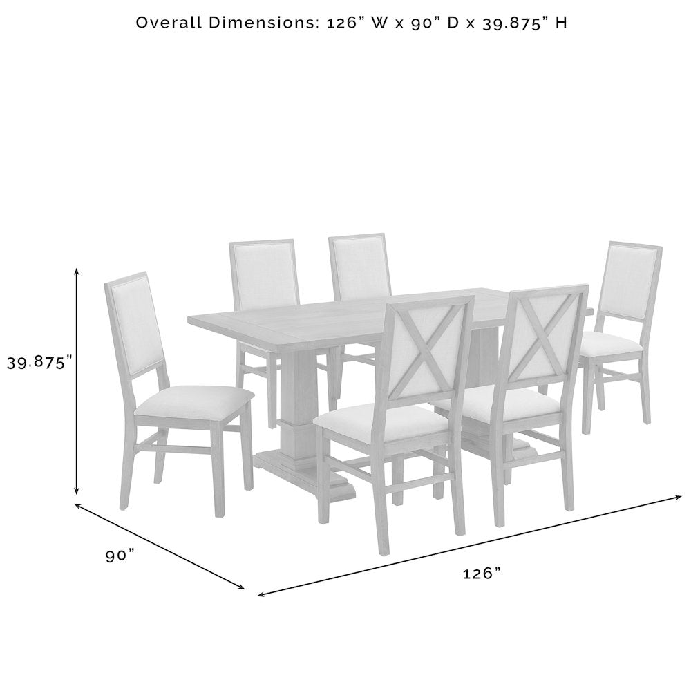 Joanna 7-Piece Dining Table Set For 6 - Table & 6 Upholstered Back Chairs