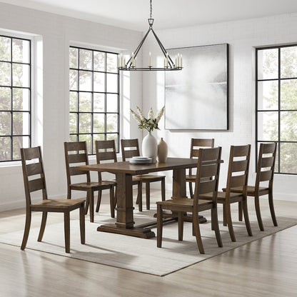 Joanna 9-Piece Dining Table Set For 8 - Table & 8 Ladder-Back Chairs