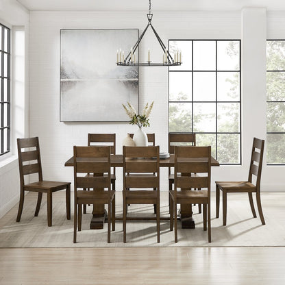 Joanna 9-Piece Dining Table Set For 8 - Table & 8 Ladder-Back Chairs