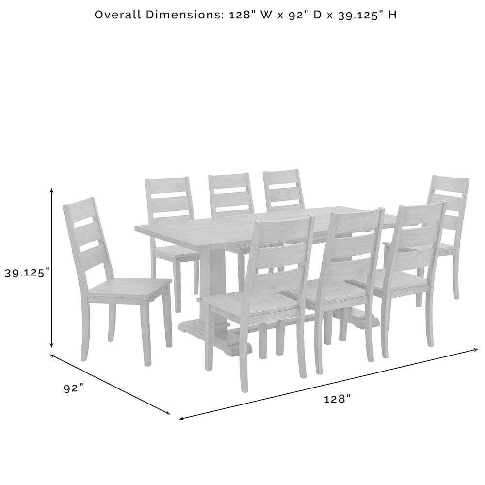 Joanna 9-Piece Dining Table Set For 8 - Table & 8 Ladder-Back Chairs
