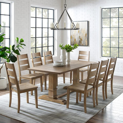 Joanna 9-Piece Dining Table Set For 8 - Table & 8 Ladder-Back Chairs