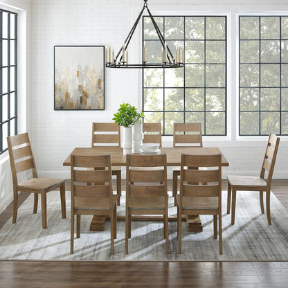Joanna 9-Piece Dining Table Set For 8 - Table & 8 Ladder-Back Chairs
