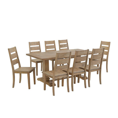 Joanna 9-Piece Dining Table Set For 8 - Table & 8 Ladder-Back Chairs